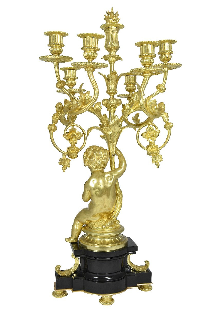 Xl Candelabra Gilt Bronze Napoléon III-photo-6