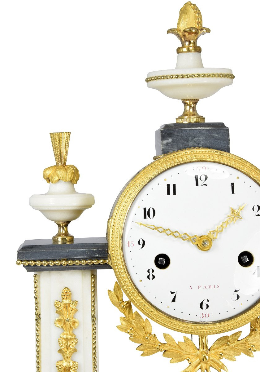 Clock Portico Marble Enameller Dubuisson-photo-4