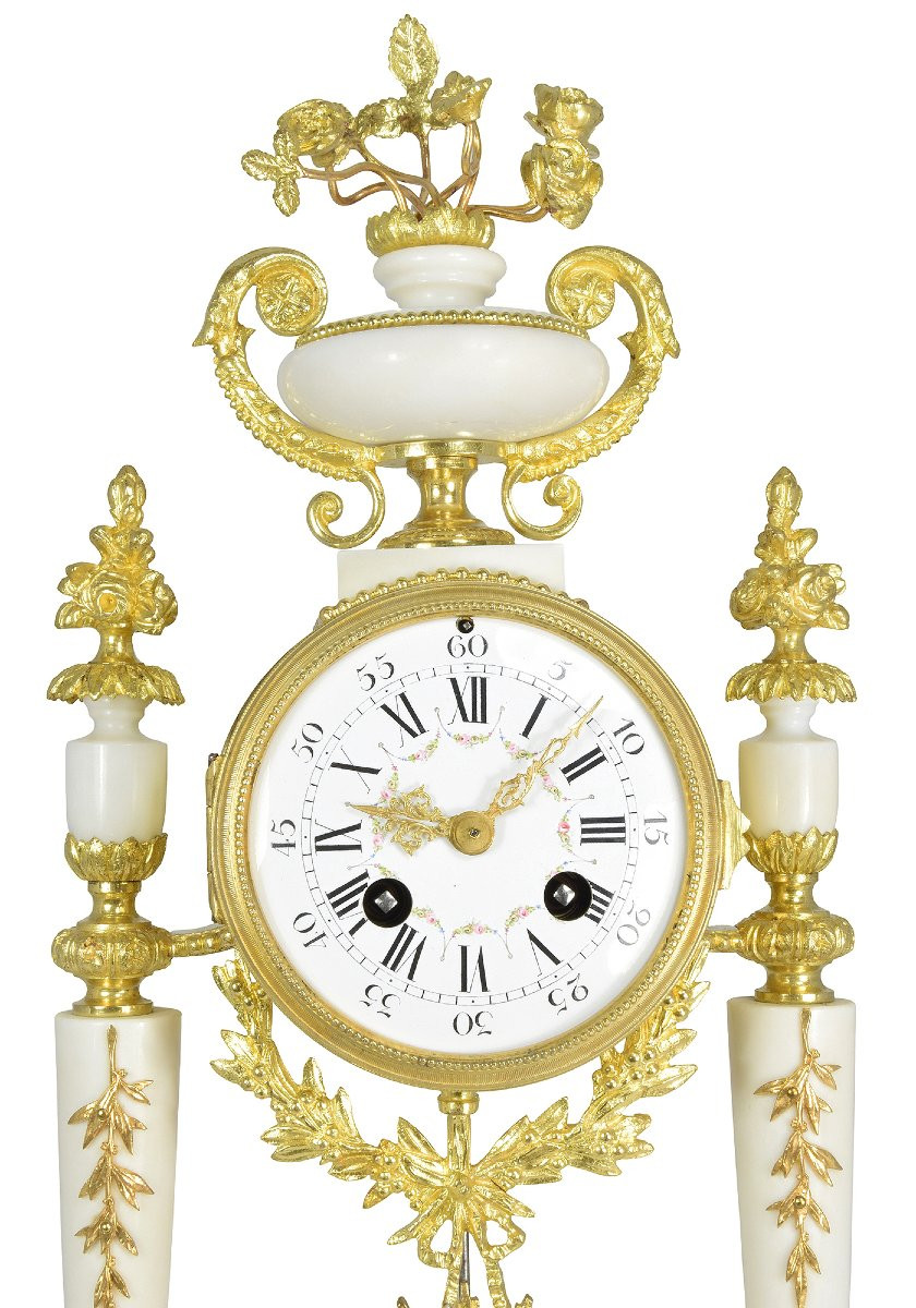  Clock Portico In Marble And Gilded Bronze Napoléon III-photo-2