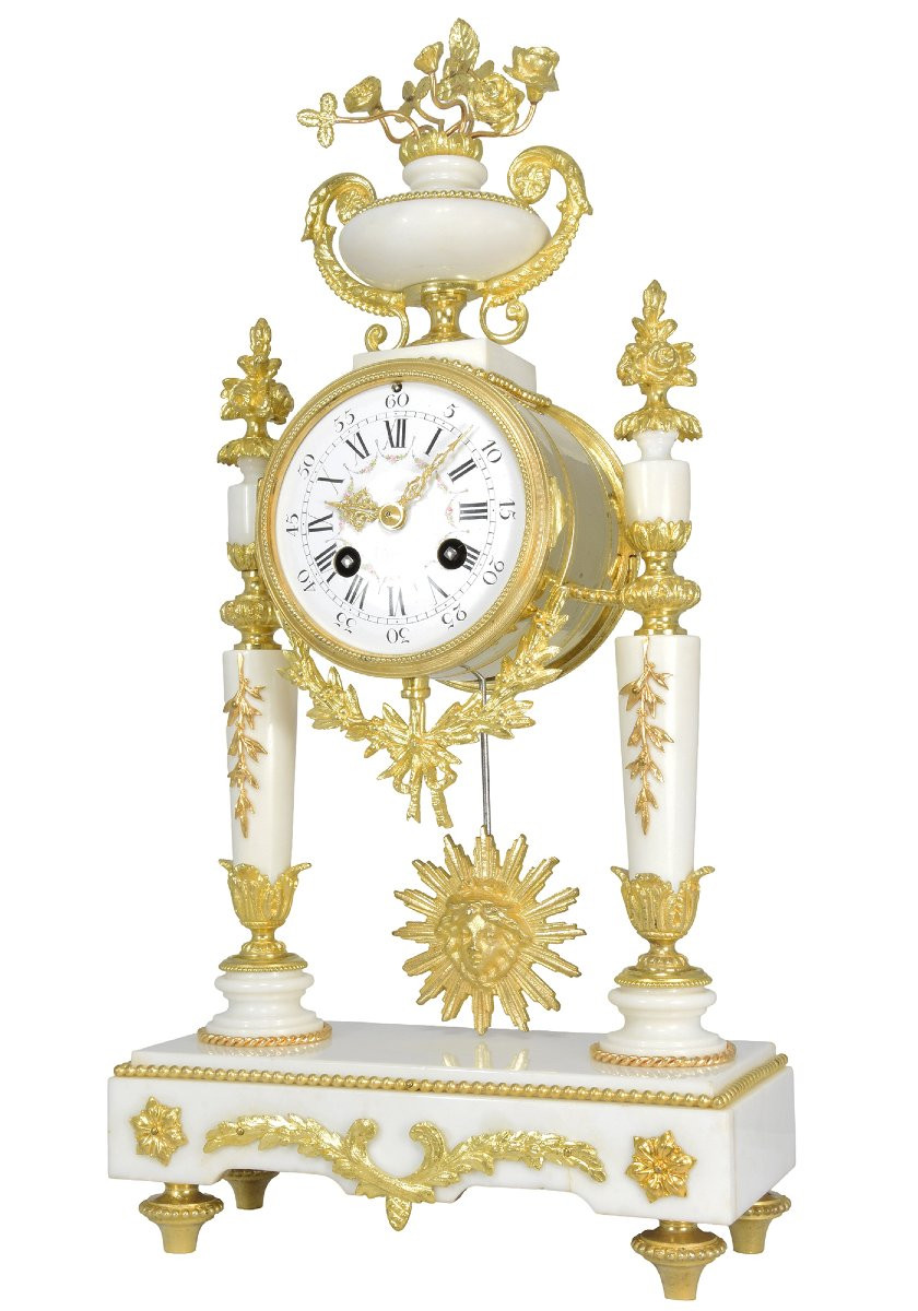  Clock Portico In Marble And Gilded Bronze Napoléon III-photo-2