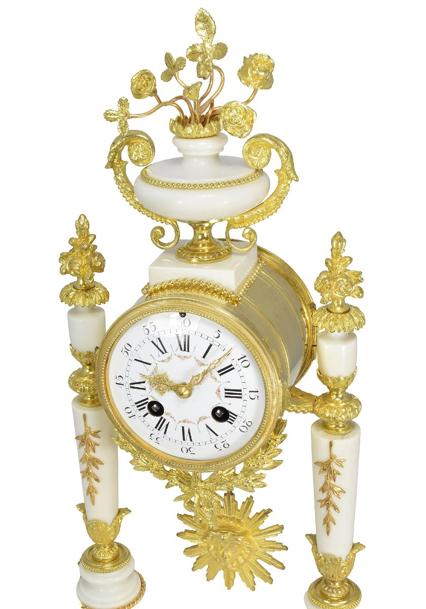  Clock Portico In Marble And Gilded Bronze Napoléon III-photo-3
