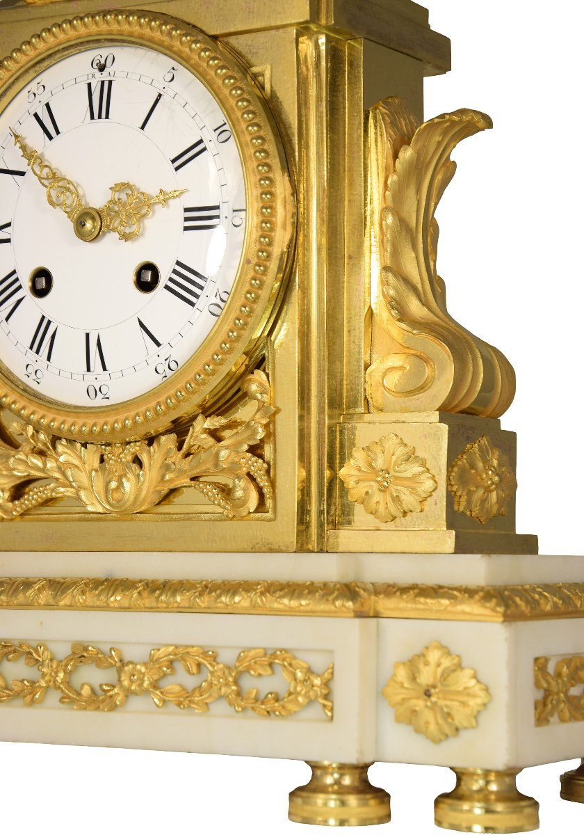 Pendule Néoclassique marbre et bronze doré Napoléon III-photo-1