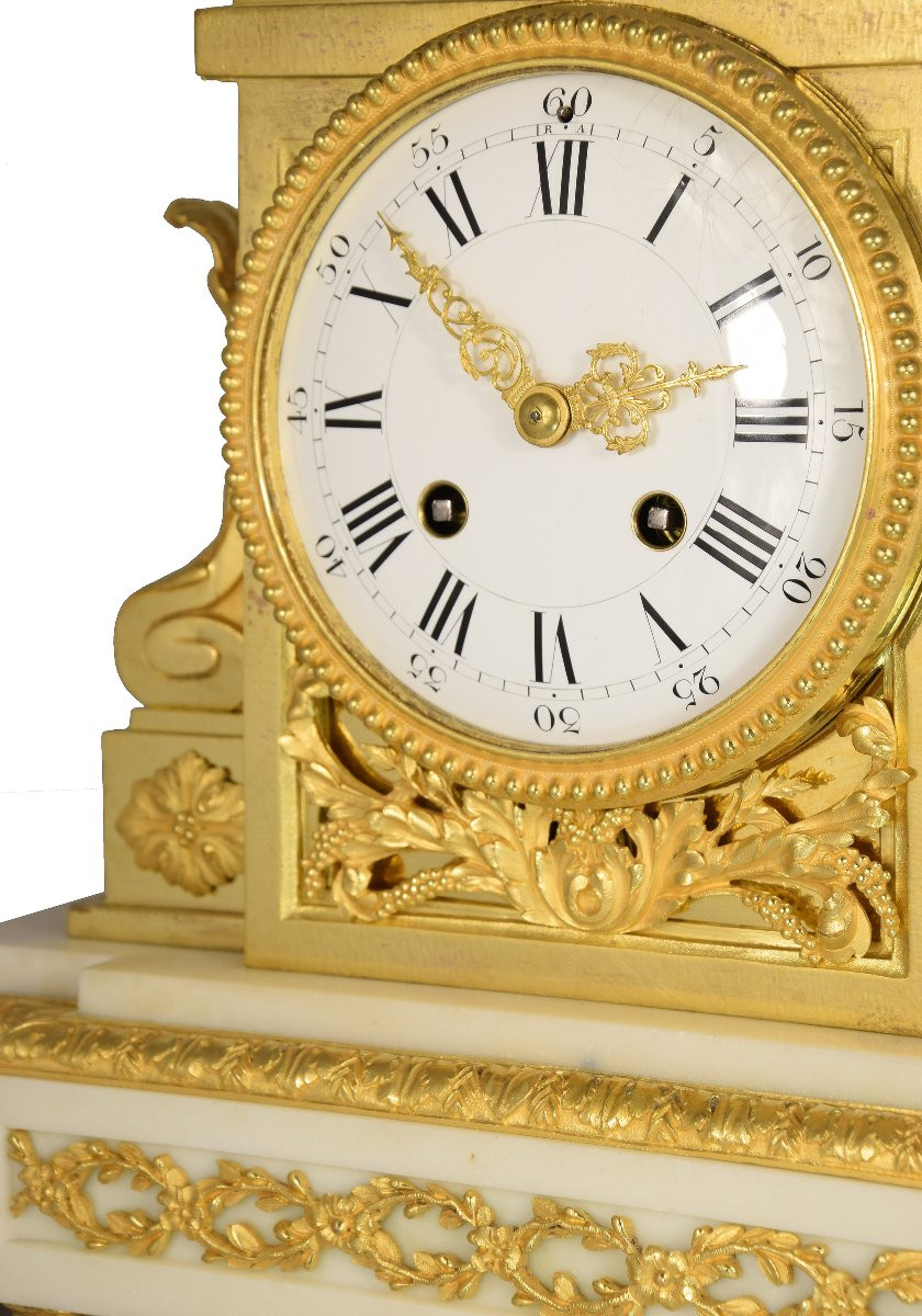 Pendule Néoclassique marbre et bronze doré Napoléon III-photo-2