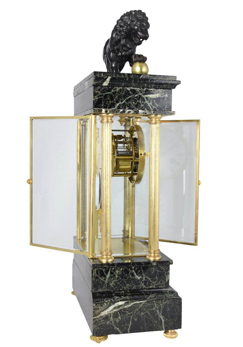 Pendule "Un lion puissant" de style Empire XIXème-photo-3