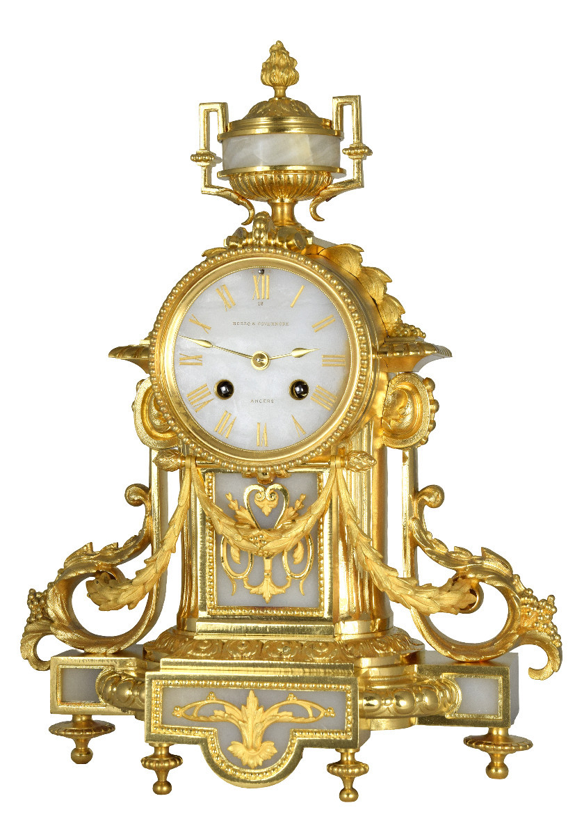 Clock Gilded Bronze And Onyx Watchmaker : Bozzo 1860