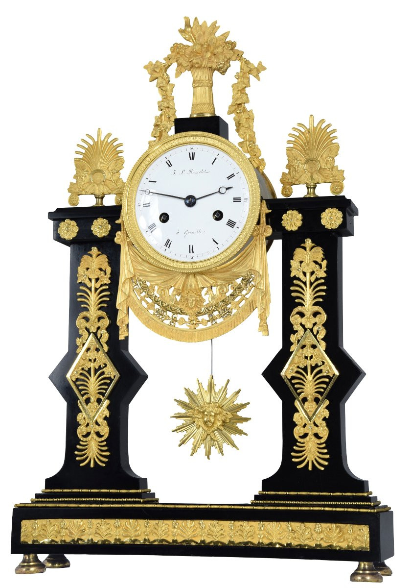 Pendule portique Empire Horloger : ROSSELET 1815-photo-3
