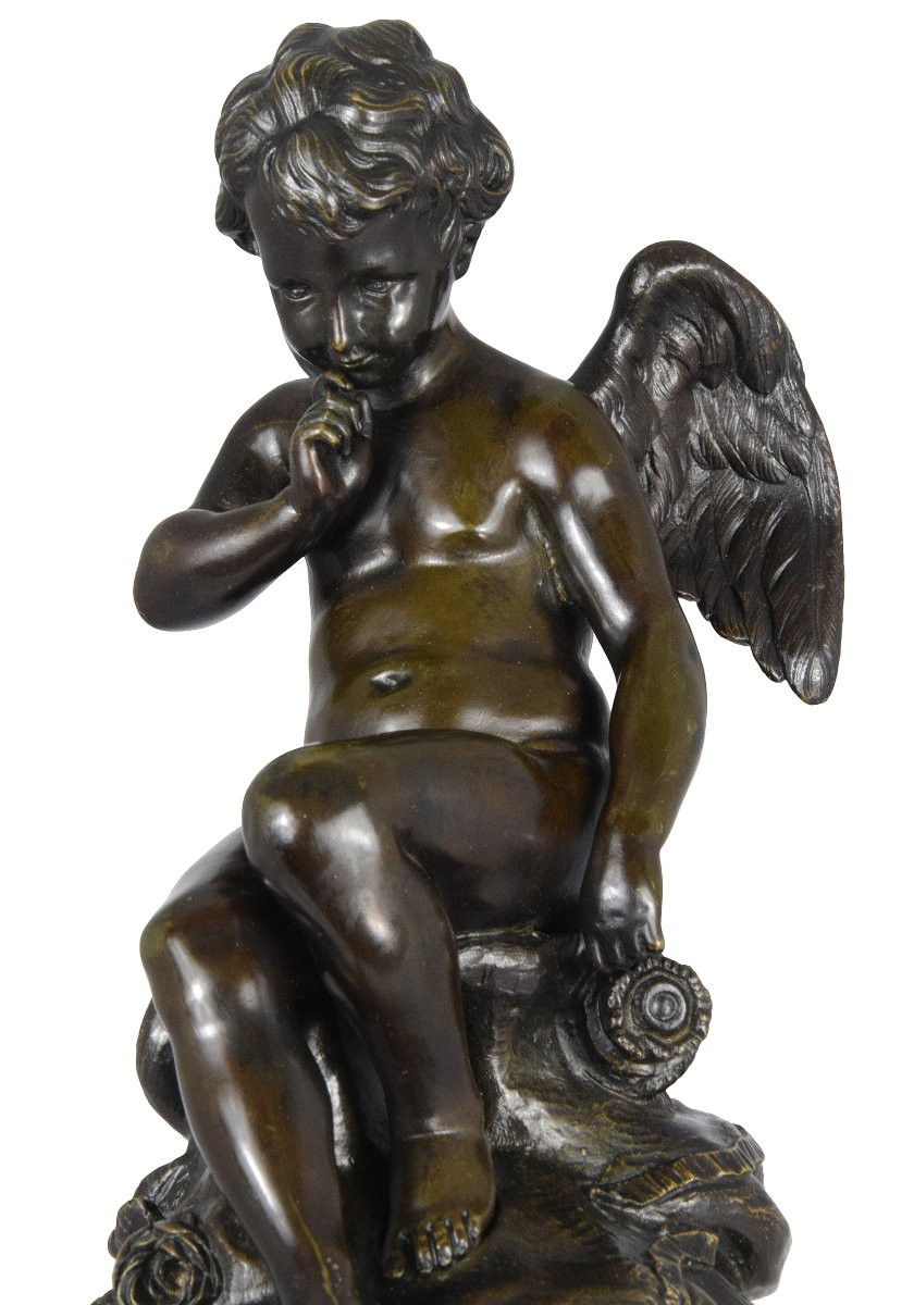 Clock "threatening Love" Louis XVI XIXème-photo-2