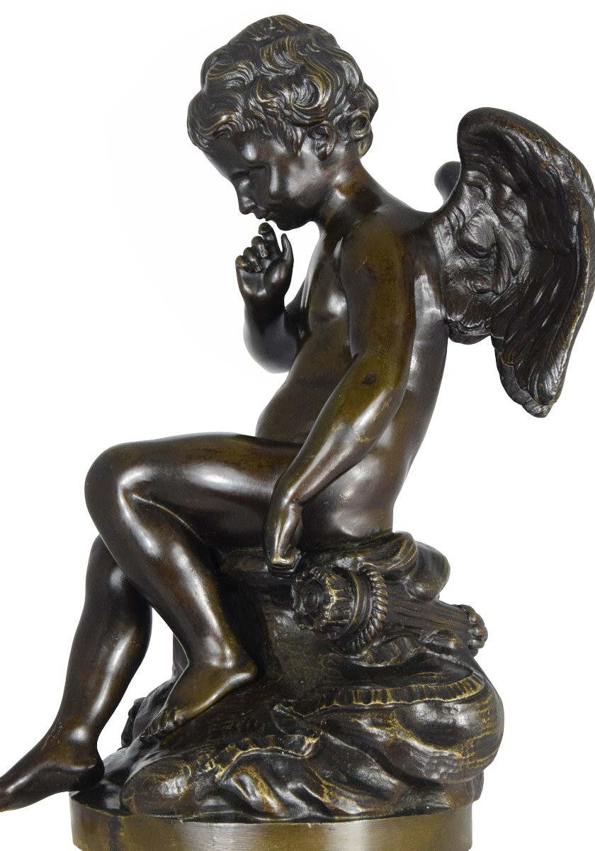 Clock "threatening Love" Louis XVI XIXème-photo-3