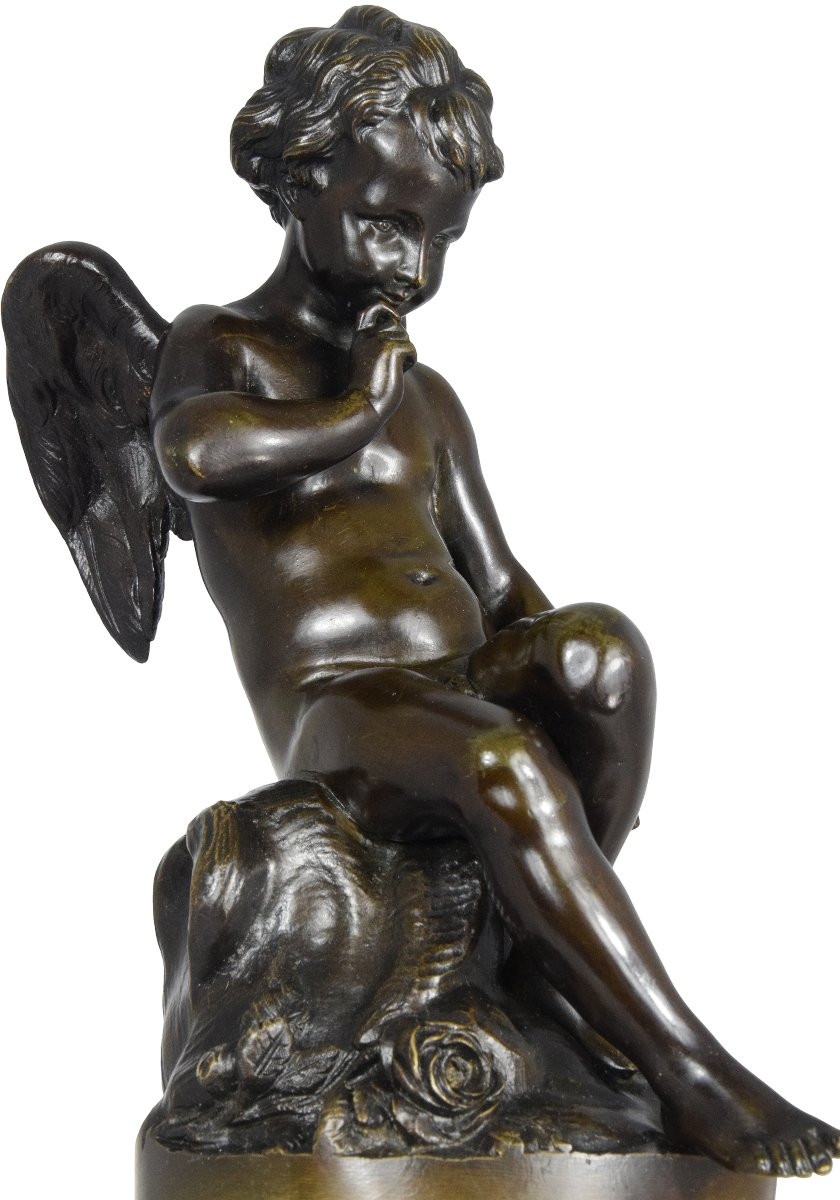 Clock "threatening Love" Louis XVI XIXème-photo-4