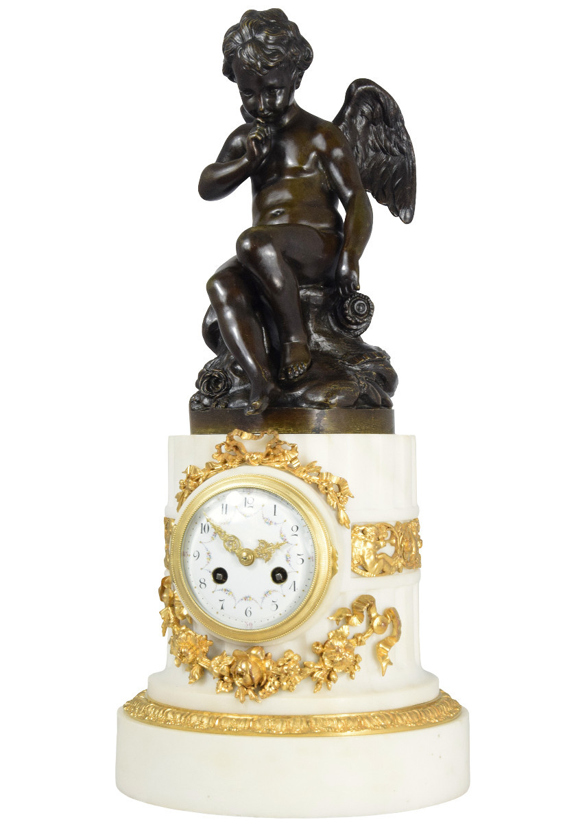 Clock "threatening Love" Louis XVI XIXème