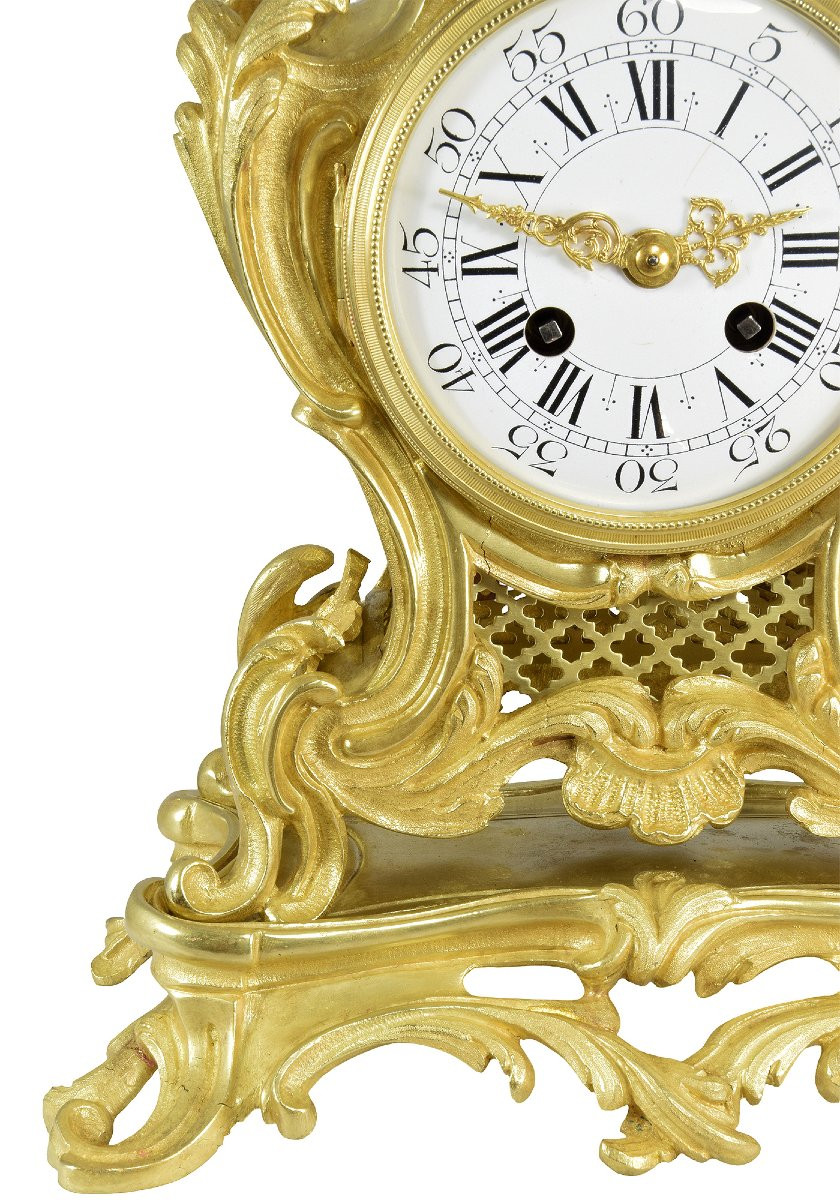 Pendule en bronze style Louis XV-photo-3