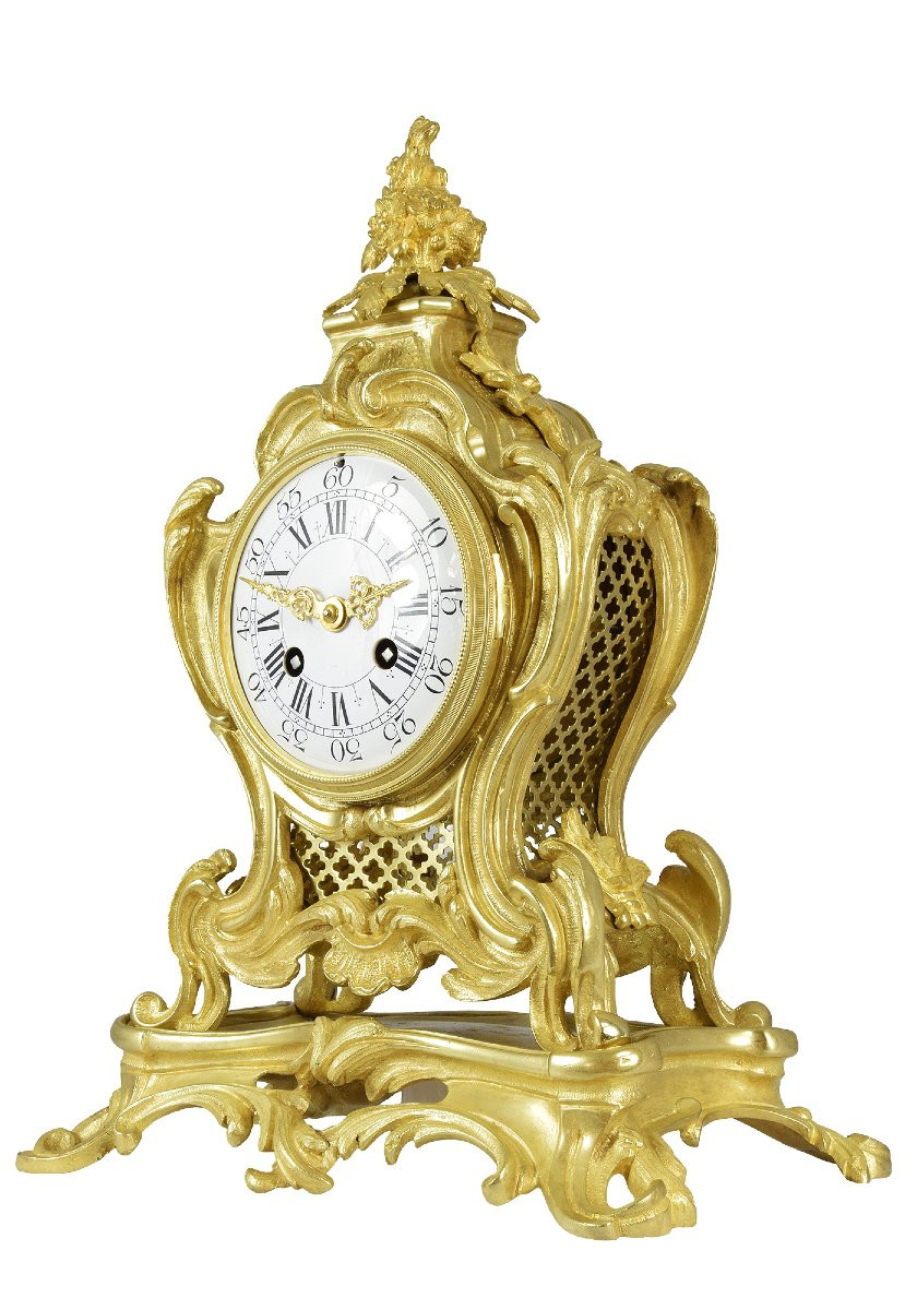 Pendule en bronze style Louis XV-photo-1