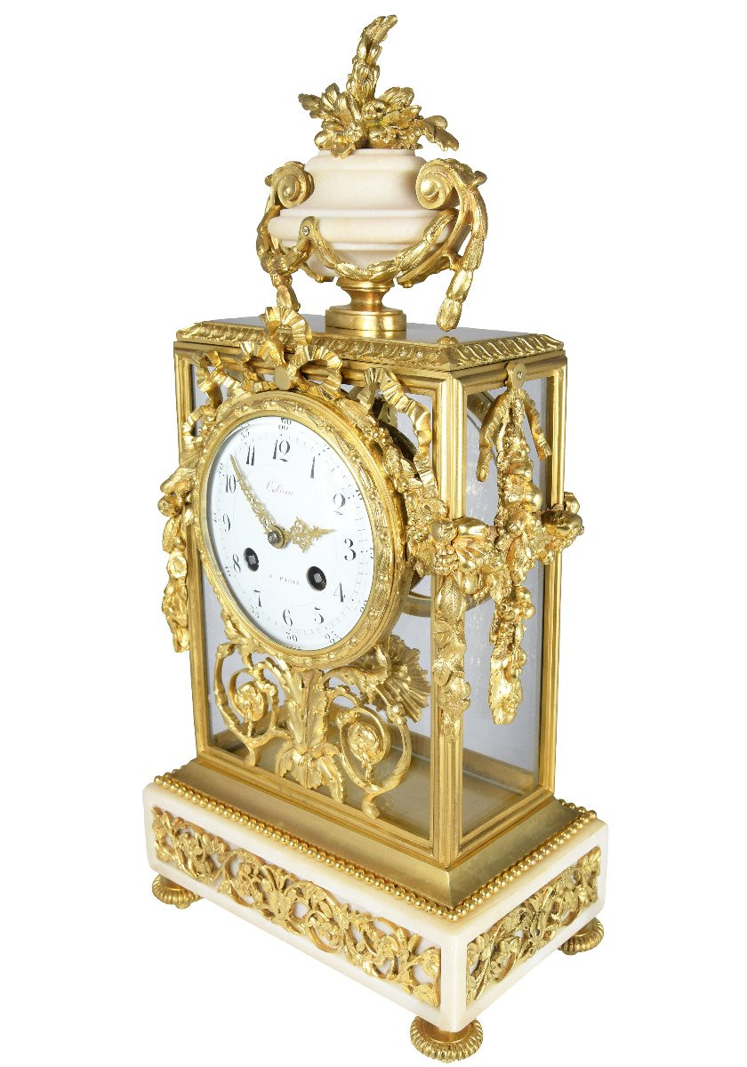  Clock Napoléon III Glass Cage Watchmaker: Marti 1889-photo-3