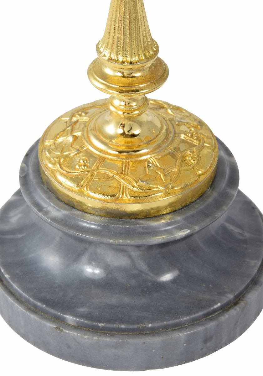 Paire de chandeliers Néo classique Napoléon III 1880-photo-1