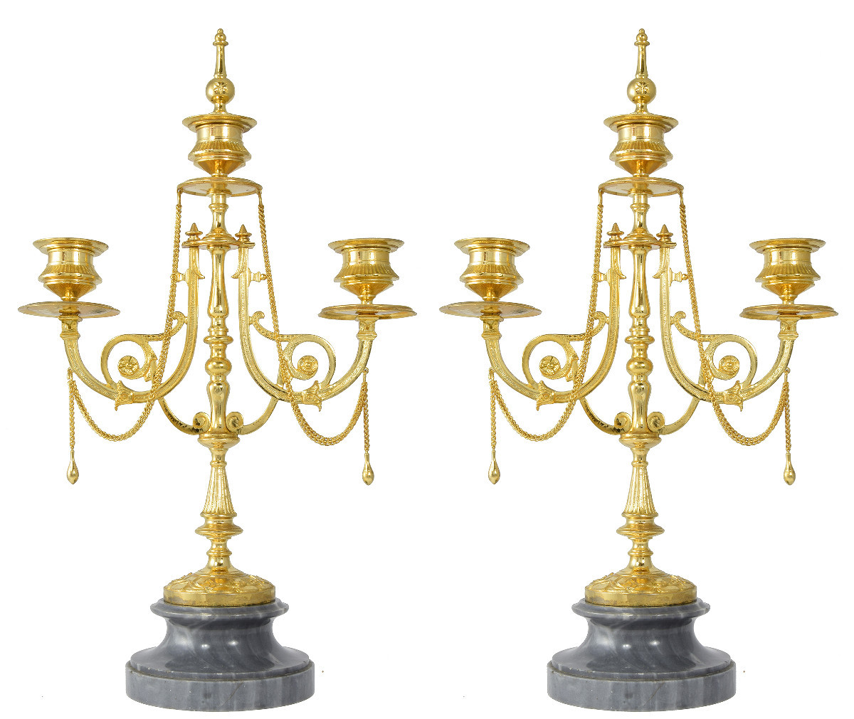 Paire de chandeliers Néo classique Napoléon III 1880