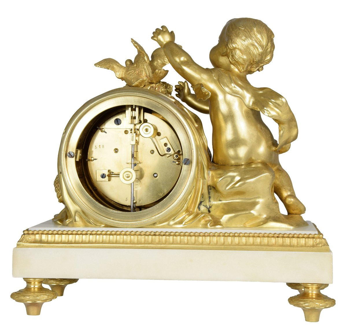 Clock With Cherub And Doves 19th-photo-6