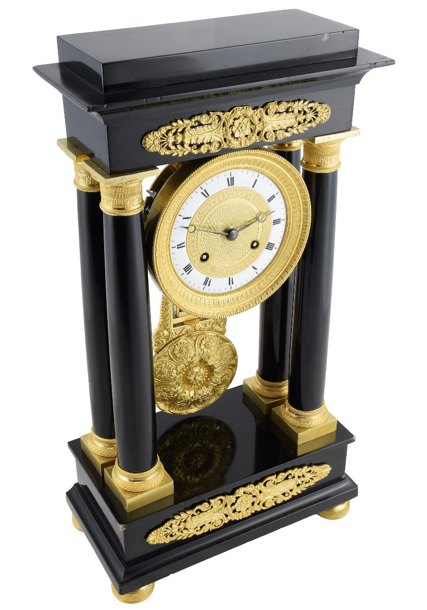 Clock Portico Marble Brocot Charles X 1840-photo-4