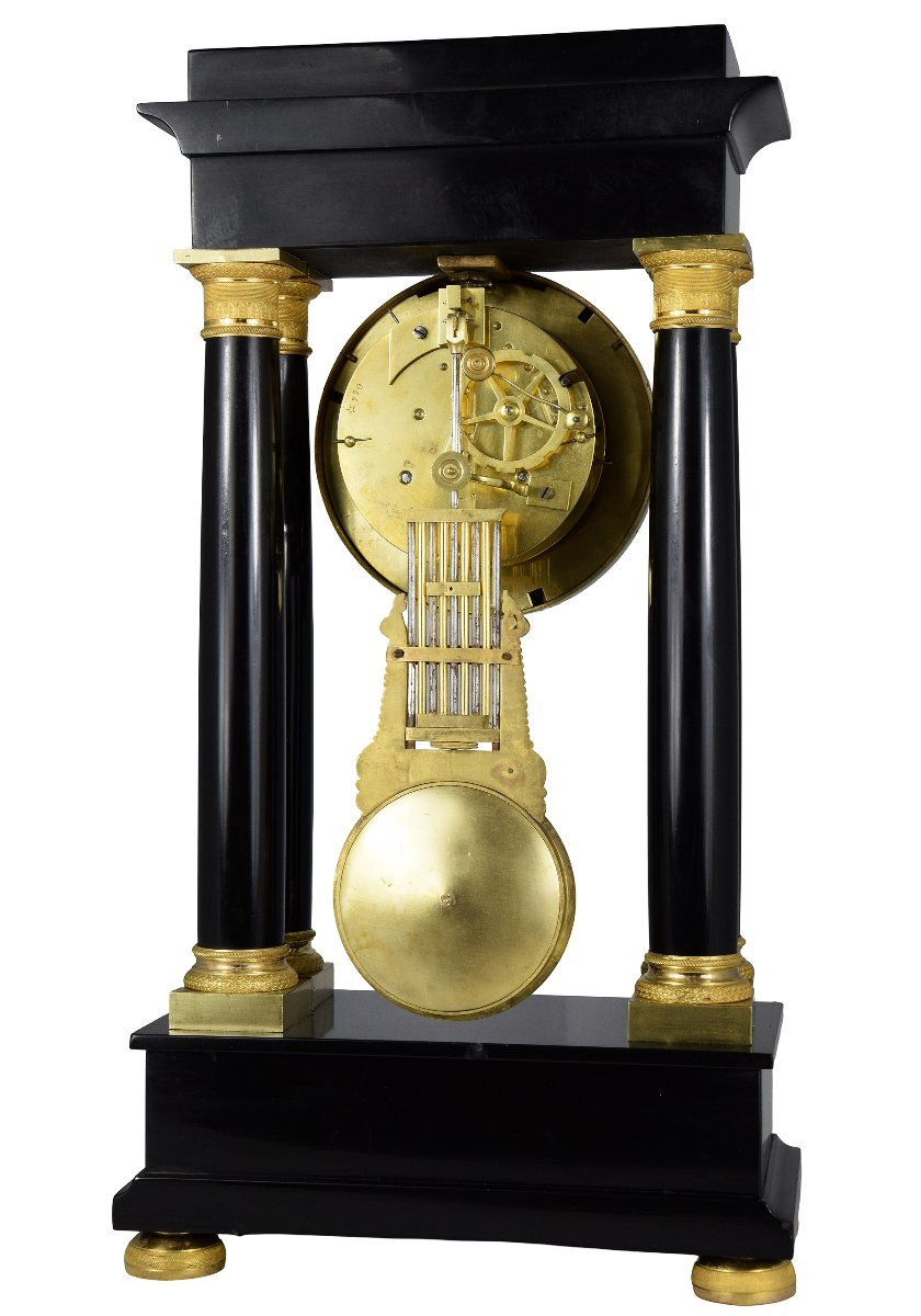 Clock Portico Marble Brocot Charles X 1840-photo-5