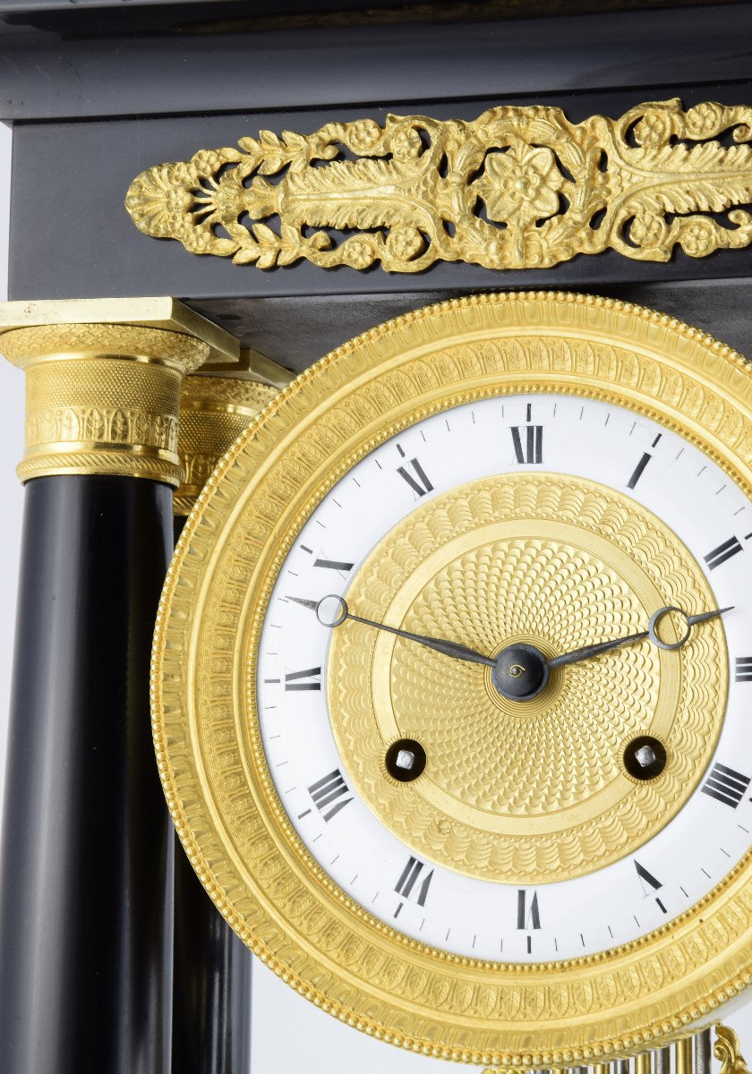 Clock Portico Marble Brocot Charles X 1840-photo-3