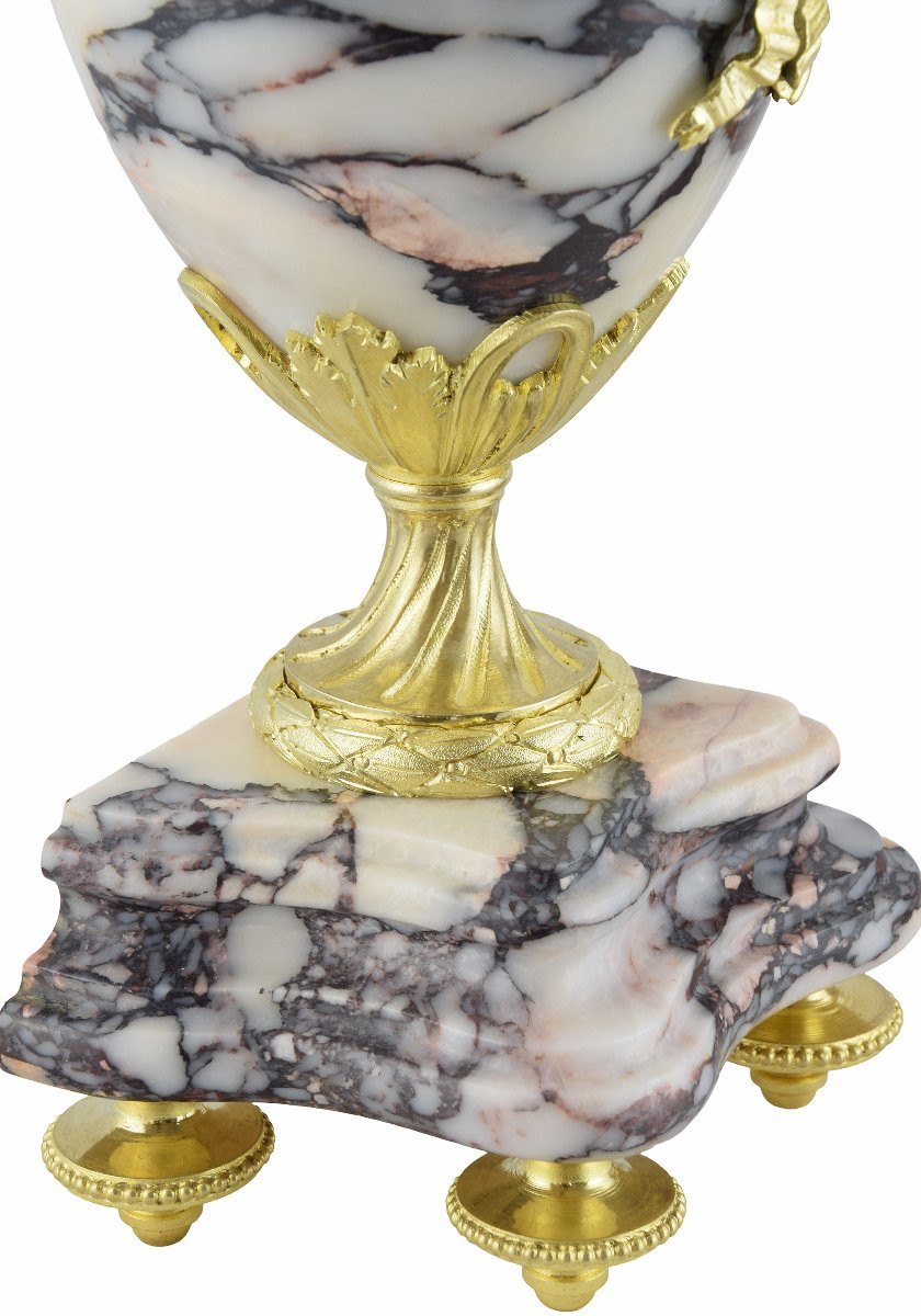 Paire de vases aux félins style Empire XIXème-photo-1