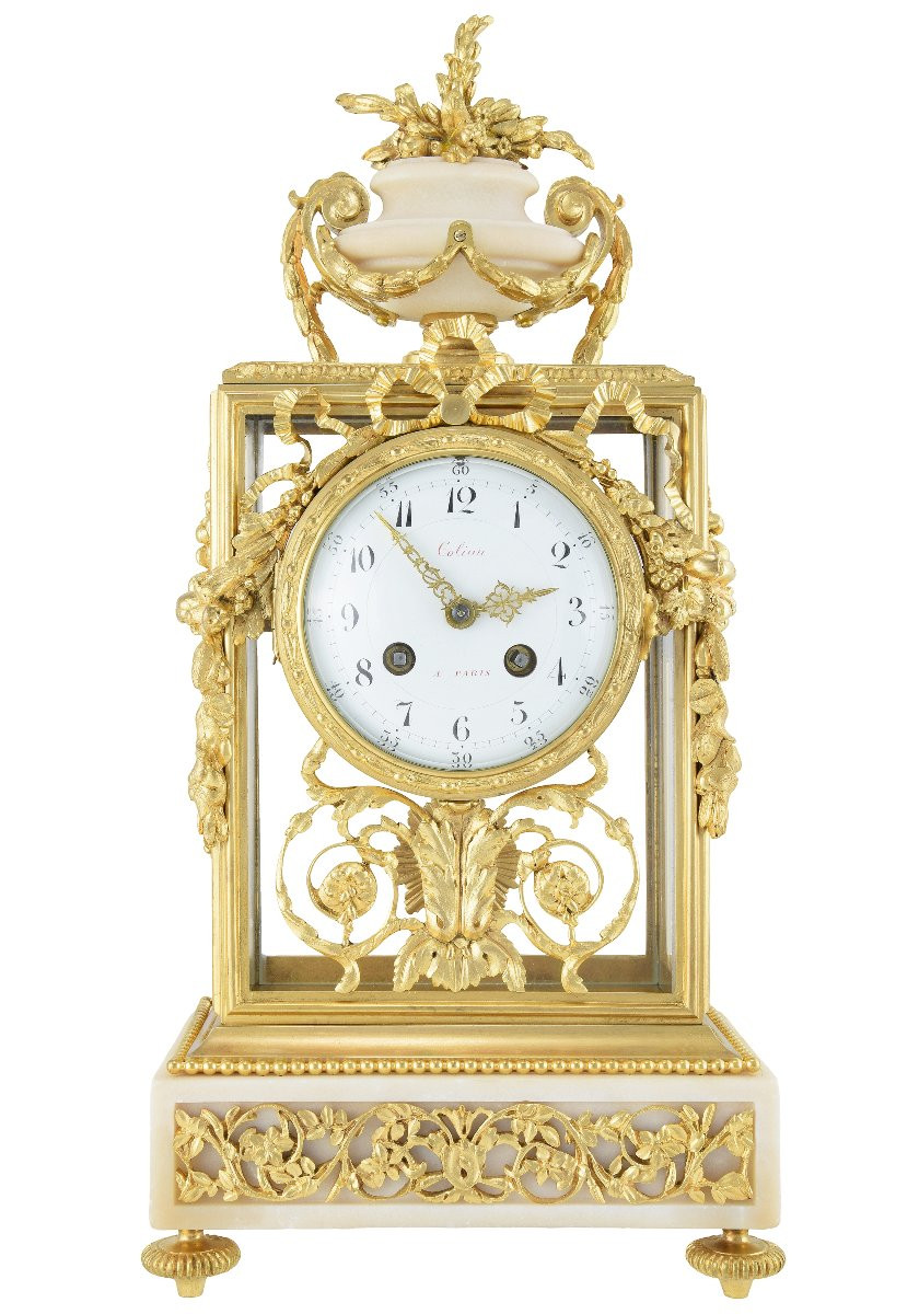 Pendule cage en verre Horloger  MARTI 1889-photo-2