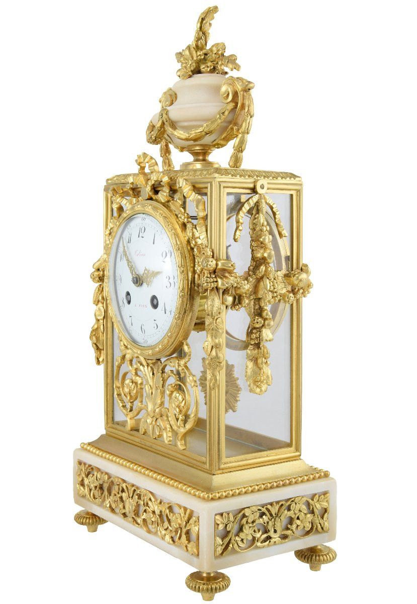 Pendule cage en verre Horloger  MARTI 1889-photo-4