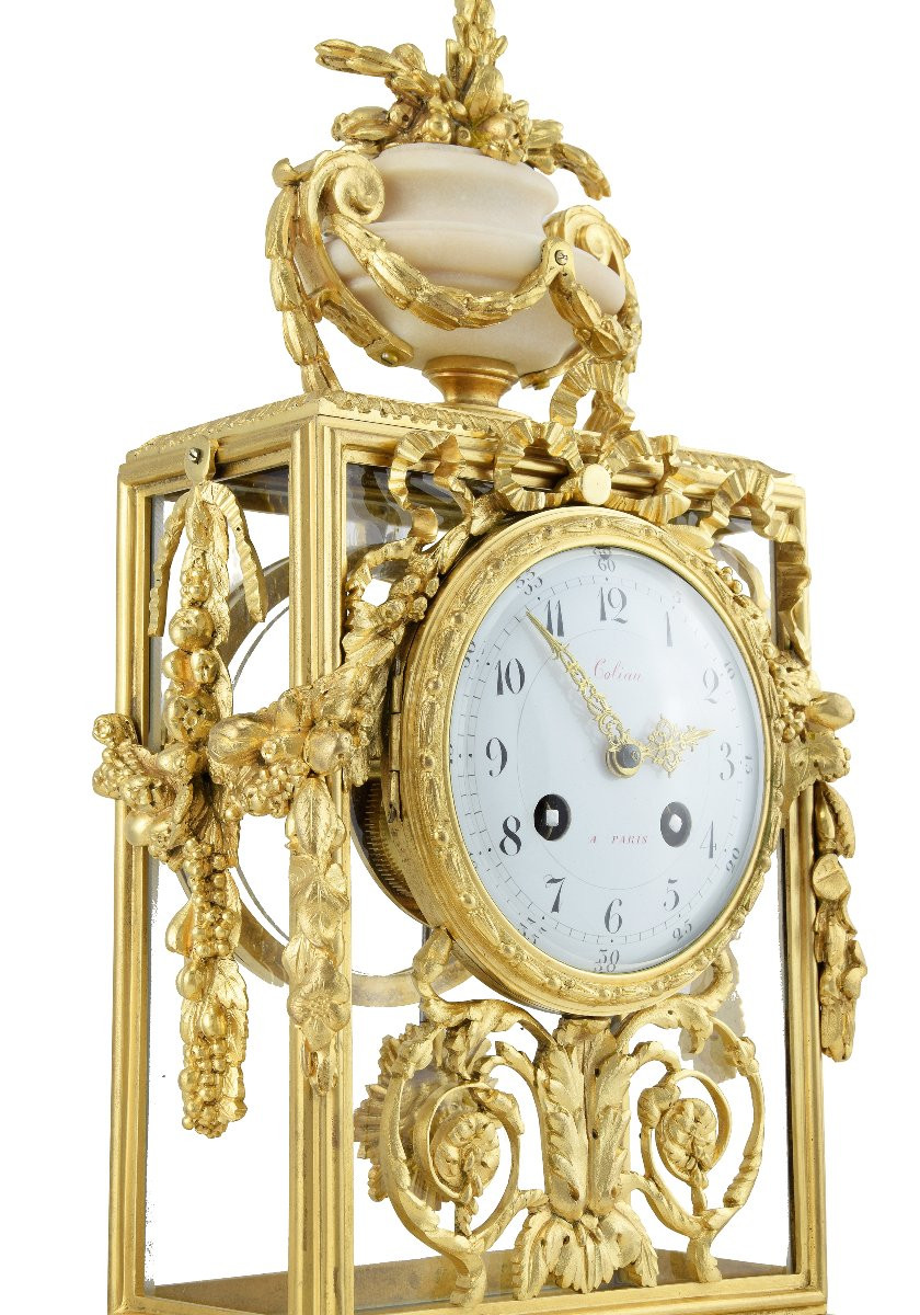 Pendule cage en verre Horloger  MARTI 1889-photo-3