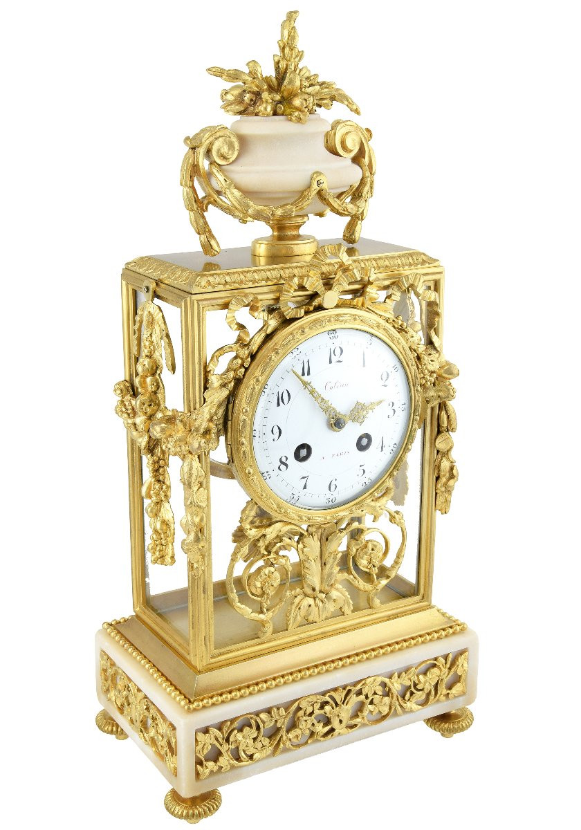 Pendule cage en verre Horloger  MARTI 1889-photo-4