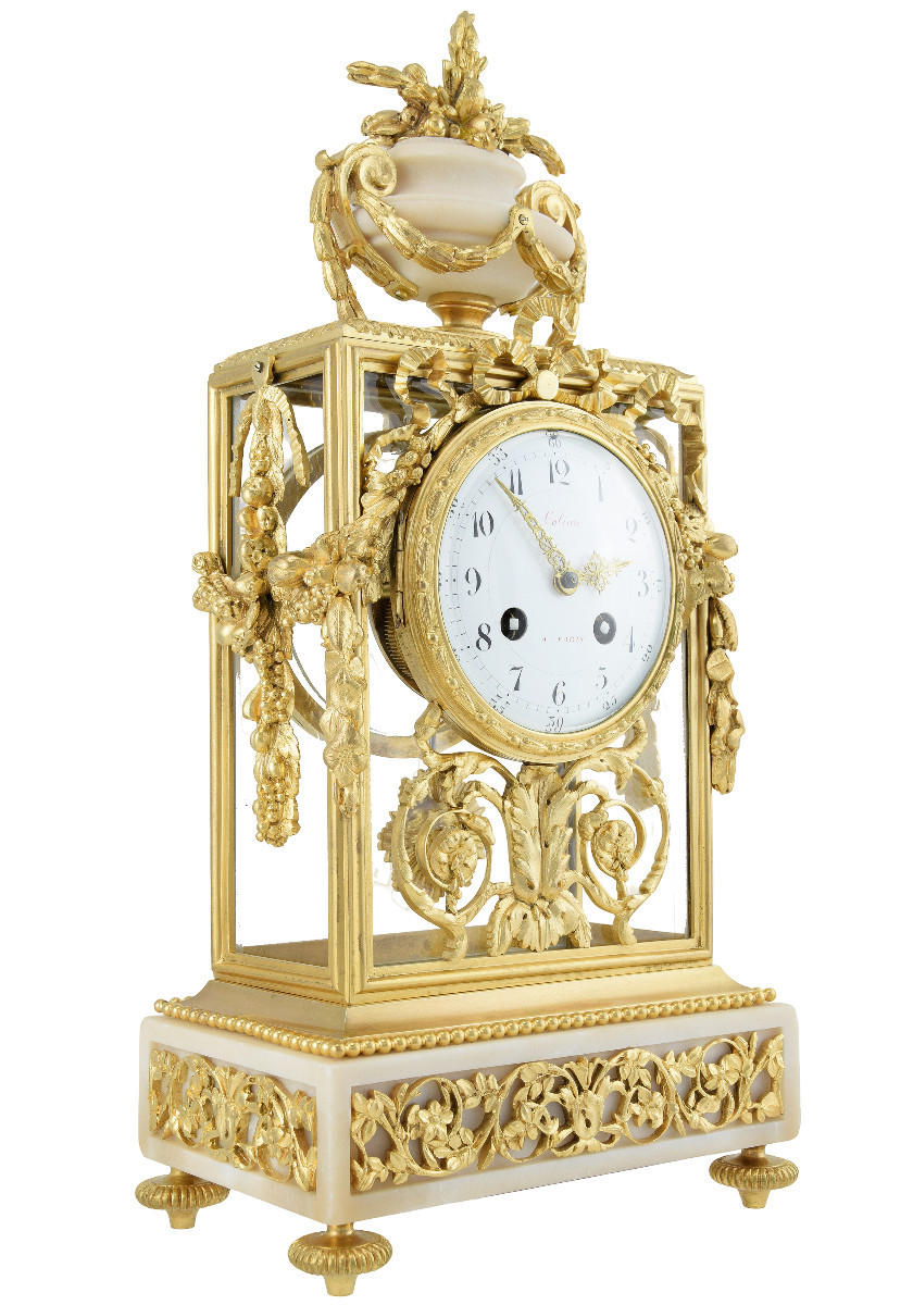 Pendule cage en verre Horloger  MARTI 1889