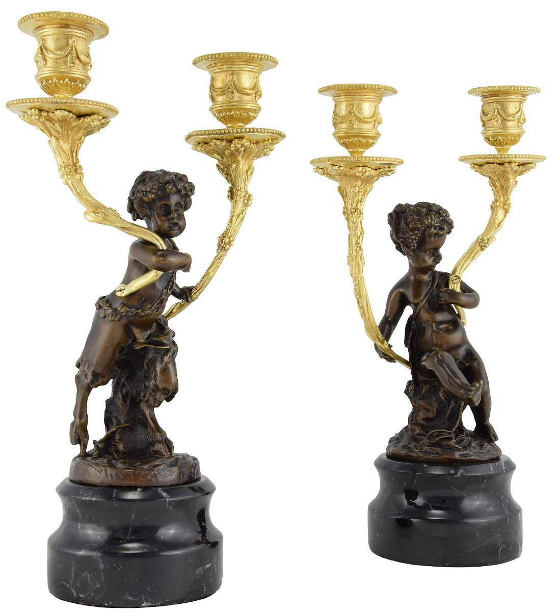 Chandeliers Nymphe et Faune Napoléon III-photo-2