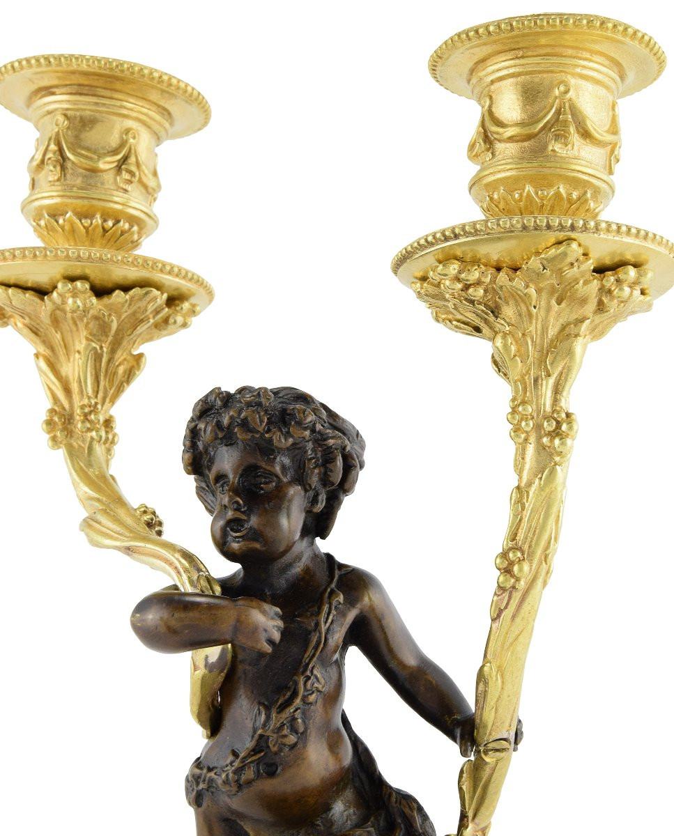 Chandeliers Nymphe et Faune Napoléon III-photo-4