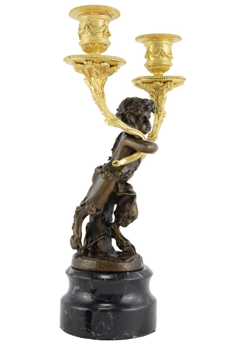 Chandeliers Nymphe et Faune Napoléon III-photo-4