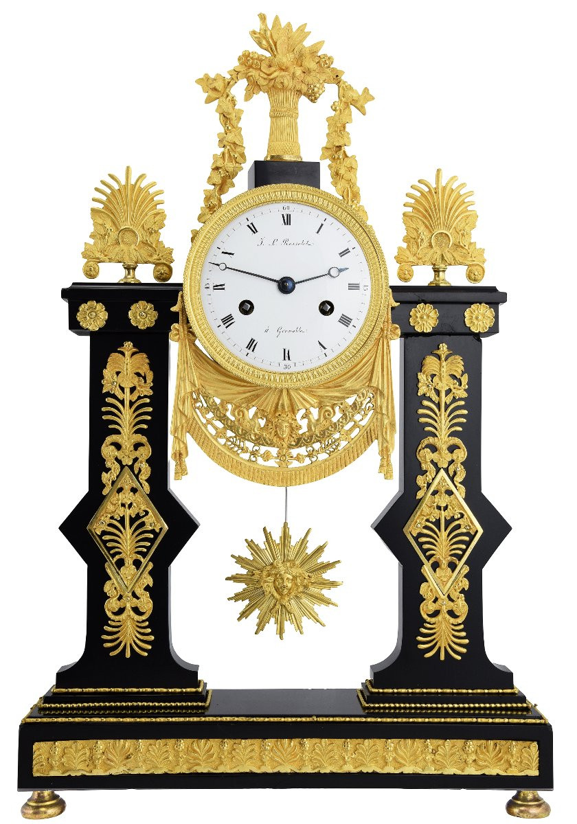 Pendule portique Empire Horloger : ROSSELET 1815-photo-4