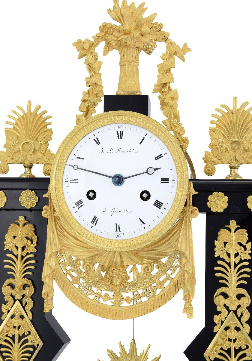 Pendule portique Empire Horloger : ROSSELET 1815-photo-4
