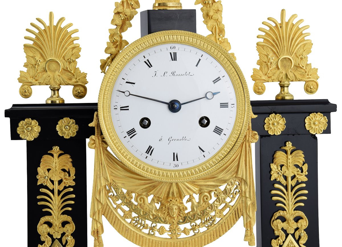 Pendule portique Empire Horloger : ROSSELET 1815-photo-8
