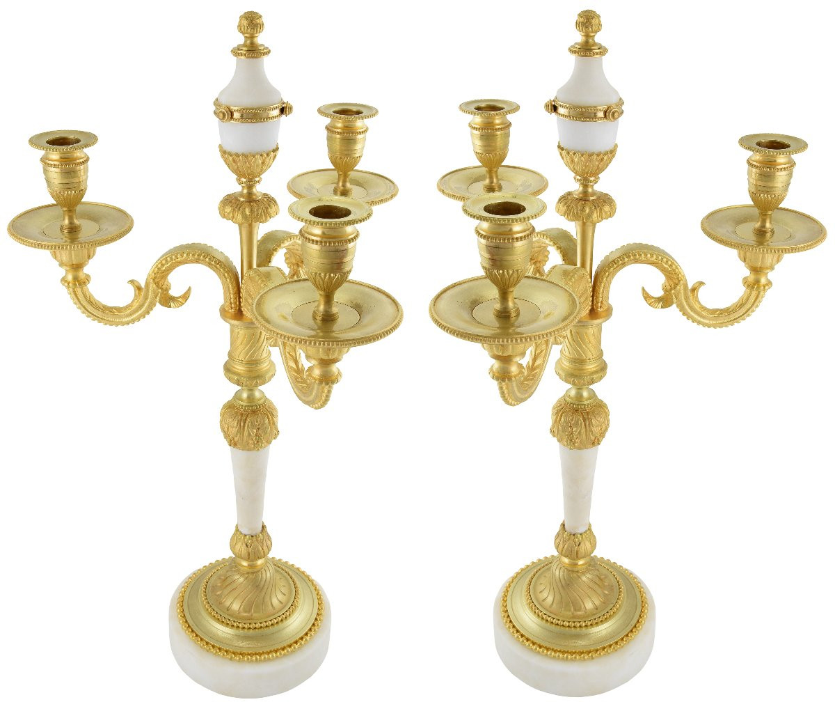 Paire de chandeliers style Empire XIXème-photo-4