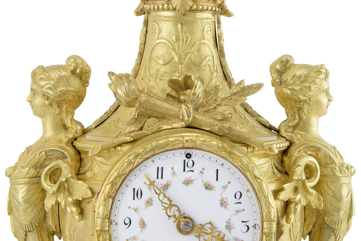 Pendule et chandeliers "cariatide" Horloger: Mougin-photo-3