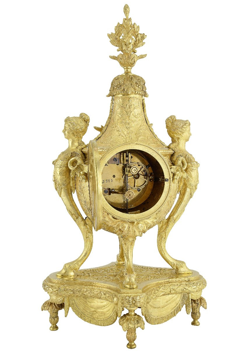 Pendule et chandeliers "cariatide" Horloger: Mougin-photo-6