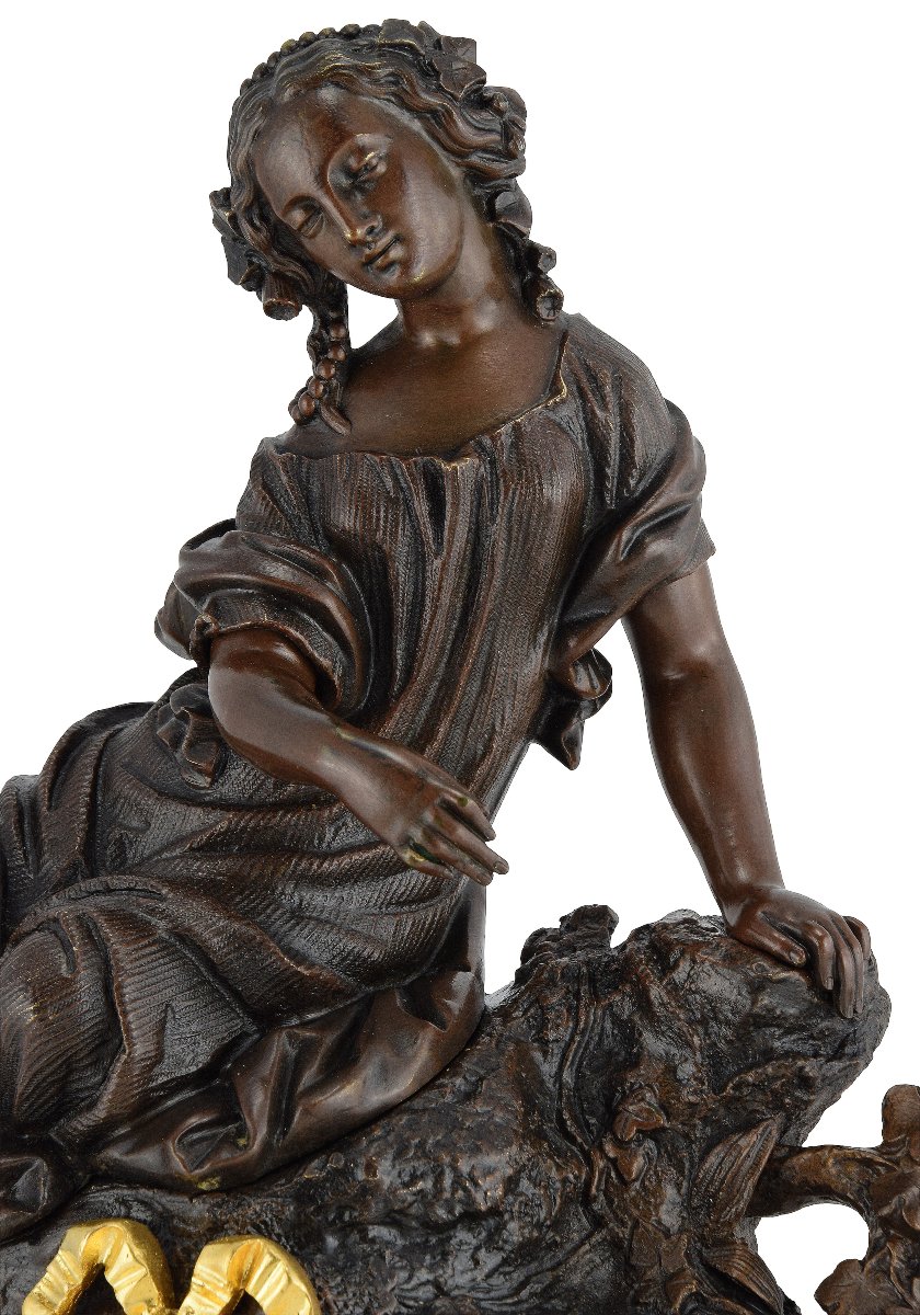 Clock Allegorical Female Figure 19th-photo-2