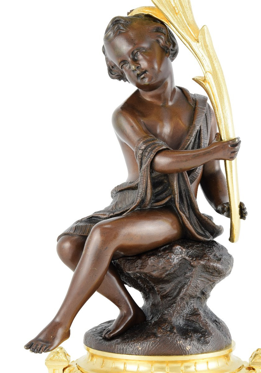 Paire de candélabres à bouquet fleuri XIXème-photo-2