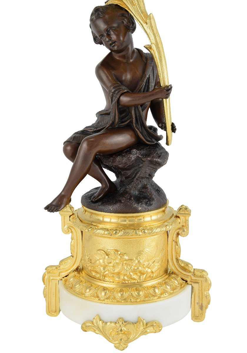 Paire de candélabres à bouquet fleuri XIXème-photo-4