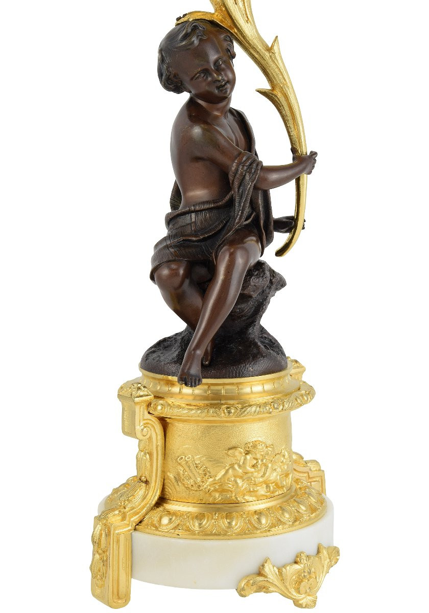 Paire de candélabres à bouquet fleuri XIXème-photo-4