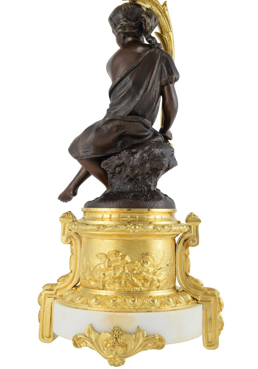 Paire de candélabres à bouquet fleuri XIXème-photo-7