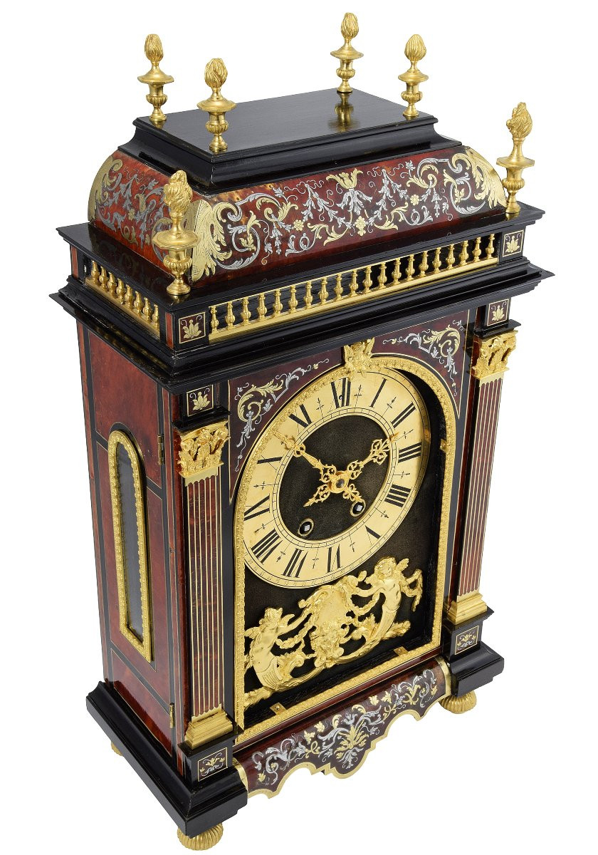 Clock "religious" Style Louis XIV Marquetery Technique Boulle-photo-1