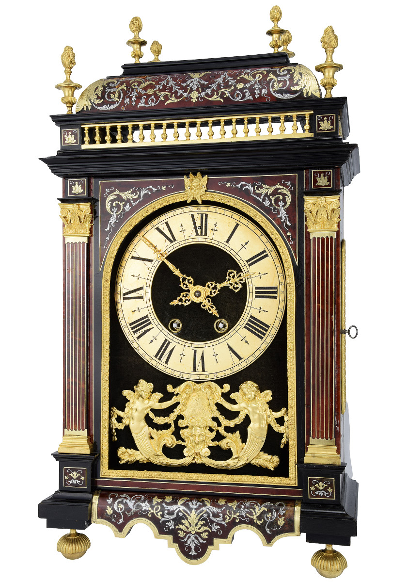 Clock "religious" Style Louis XIV Marquetery Technique Boulle