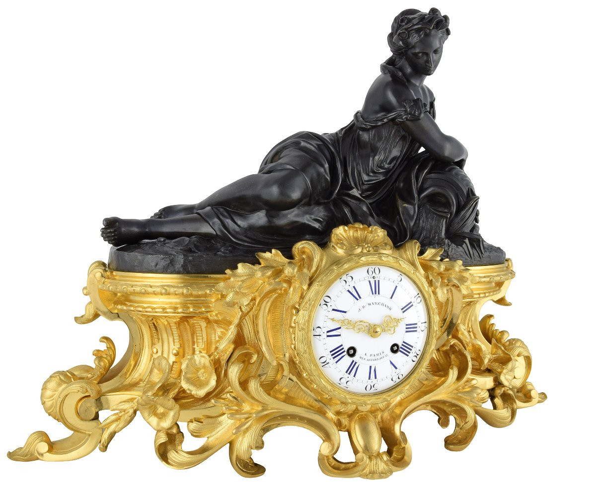 Pendule Naïde Bronzier : MARCHAND / Horloger : DEWINT-photo-2