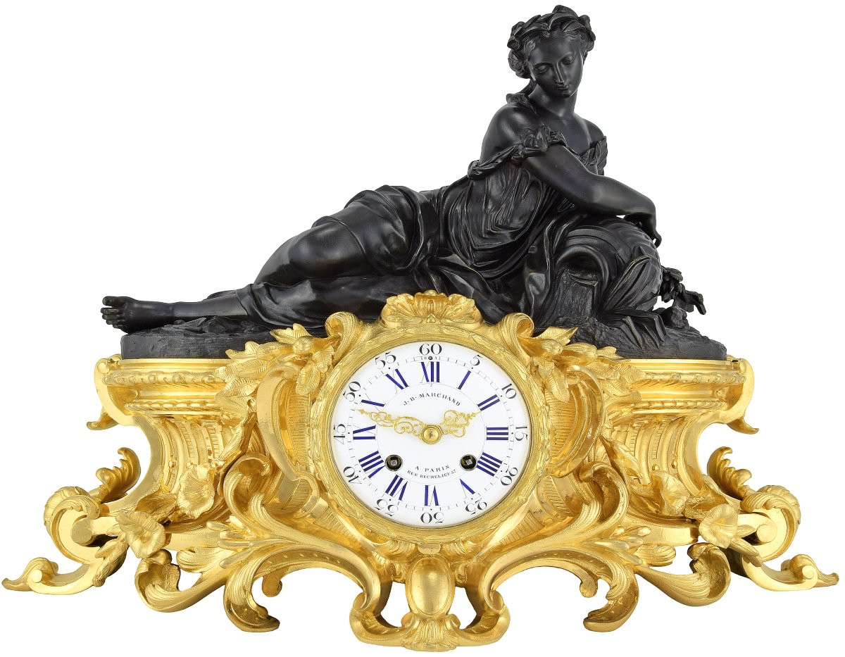 Pendule Naïde Bronzier : MARCHAND / Horloger : DEWINT-photo-4