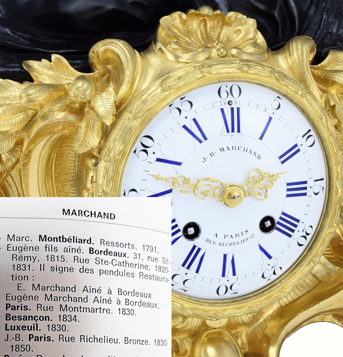 Pendule Naïde Bronzier : MARCHAND / Horloger : DEWINT-photo-5