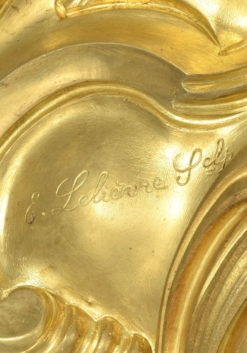 Pendule du Sculpteur Eugène Lelièvre (1856-1945) Louis XV-photo-4