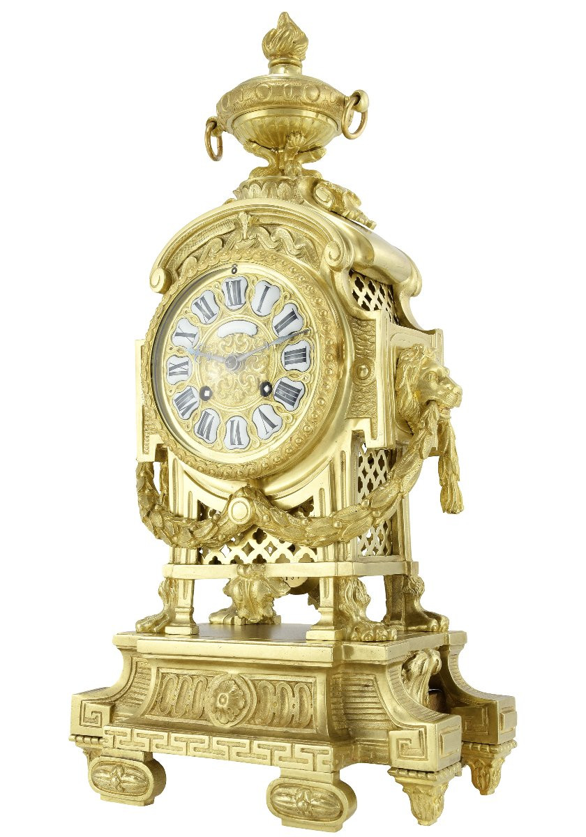 Pendule “mufles De Lion” Néo-classique Palais Royal-photo-2